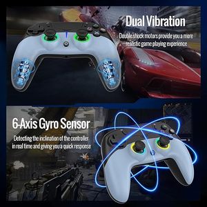 Control Inalámbrico BETMI LED 2.4GHz/Con Cable para PS-5/Pro/Slim, Joystick con Efecto Hall, Gatillo con 9 Colores RGB, Doble Vibración - Product Image 4