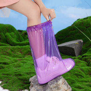 Elastische Pe Overboots Anti-Slip Kinderen Plastic Lange Slofjes Antislip Schoenovertrekken - Product Image 1