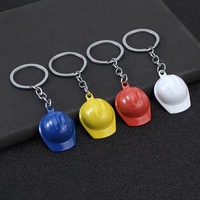 Fournisseur d'usine Logo personnalisé promotionnel plastique 3D Mini construction casque de sécurité casque ouvre-bouteille porte-clés