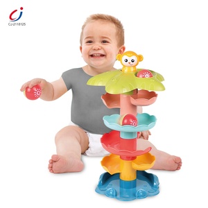 Chengji <span class=keywords><strong>balle</strong></span> <span class=keywords><strong>spirale</strong></span> tour jouet éducatif montessori bricolage marbre piste de course boule roulante goutte et rouleau tour tourbillonnante pour bébé - Product Image 2