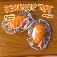 Jouet anti-stress en silicone souple fait main en forme de sushi, jouet à presser en silicone de qualité alimentaire pour soulager le stress