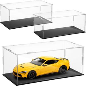 Stylish Eco-Friendly Clear Acrylic <b>Display</b> <b>Case</b> with Black Base Pre-Assembled Great Gift for Car Collectors - Product Image 1