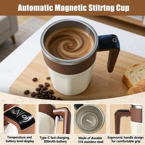 316 Stainless Steel Temperature Display <b>Mug</b> 450ml Smart <b>Thermal</b> Coffee Cup Portable Travel Water Bottle with Lid - Product Image 3