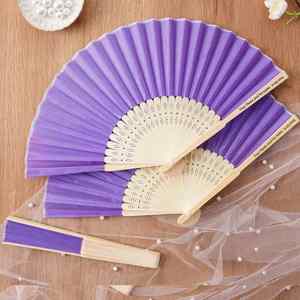 Éventails de mariage personnalisés avec logo imprimé, en bambou, papier et soie, blancs, pour festivals, mariages, art populaire japonais, décorations sculptées - Product Image 6