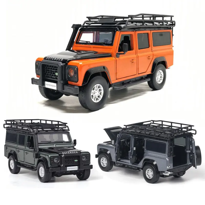 1:32 Land-Rover Mainan Mobil Model Land-Rover, Mainan Mobil Logam Paduan Simulasi Tarik Belakang 15Cm dengan Suara/Lampu/Mainan Aloi