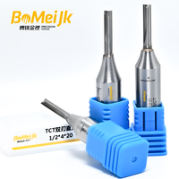 BoMeiJK Mata Bor Router TCT 2 Flute 45 Helix Lurus Tanpa Serpihan 1/2 Inch Shank, Pemotong Karbida untuk Pengerjaan Kayu, ODM OEM, Potongan Bersih