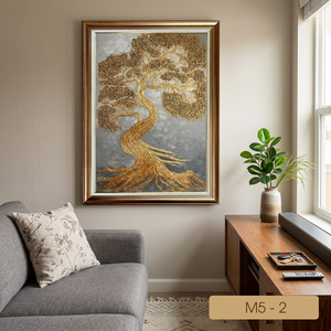 Cuadro Decorativo de Pared con Relieve Chapado en Oro Hecho a Mano, Diseño Artístico para el Hogar, Fabricante Vietnamita, Proveedor OEM ODM, Modelo MV5-2, Tamaño 40x60 cm - Product Image 6
