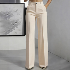 <span class=keywords><strong>Pantaloni</strong></span> da Completo da <span class=keywords><strong>Donna</strong></span> di Alta Qualità Stile Europeo e Americano, Nuovi <span class=keywords><strong>Pantaloni</strong></span> a Vita Alta con Drappeggio e Taglio Dritto, Nuovo Stile - Product Image 4