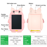 Vente en gros de mini blocs de croquis LCD en vrac de 8.5 pouces assortis de personnages mignons de la faune style bloc-notes pour les détaillants