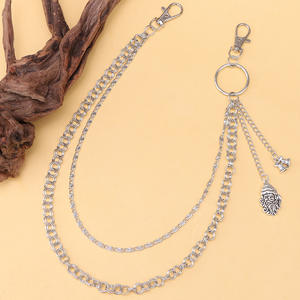 Cadena de cintura con colgante de campana navideña estilo europeo, cadena corporal de metal retro punk unisex, diseño de doble anillo en color plateado - Product Image 4