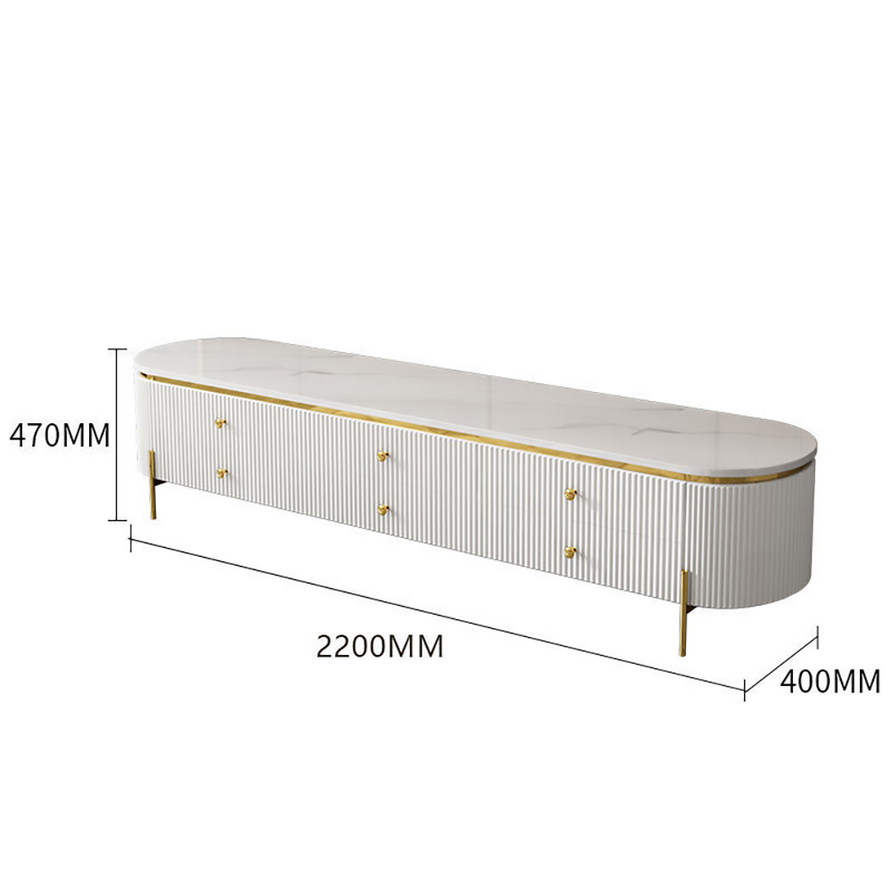 Metal Frame TV Table Cabinet 1200*700*400mm Tempered Glass TV Unit