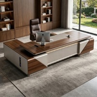 Ensemble de bureau de direction en bois en forme de L modulaire avec rangement, design moderne, durable, multifonctionnel pour la maison, le bureau, l'hôtel, la villa