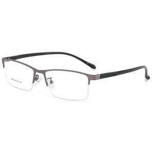 Montures de lunettes rectangulaires en métal ultralégères pour hommes 3962, monture large, verres en plastique, pont moyen, lunettes optiques - Product Image 2