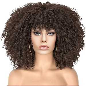 Peluca Explosiva AliExpress para Mujer Europea y Americana, <span class=keywords><strong>Cabello</strong></span> <span class=keywords><strong>Corto</strong></span> Rizado, Seda de Alta Temperatura, Hecha a Máquina, Puede Permanecer y Teñirse - Product Image 4