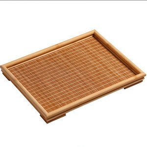 Japanese-style scholar's tea tray, dry brewing table, bamboo household solid wood <b>teacup</b> holder, handmade. - Product Image 5