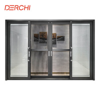En stock, système de portes coulissantes en verre trempé double, 10 pieds * 8 pieds, 3 panneaux, extérieur, intérieur, balcon, patio, porte en aluminium et verre