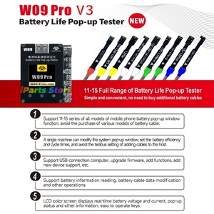 IParts W09 Pro เครื่องทดสอบแบตเตอรี่ V3<span class=keywords><strong>แบบ</strong></span> pop-up สำหรับการตรวจจับ IPhone11-15PM ปรับเปลี่ยนประสิทธิภาพของแบตเตอรี่100% รอบเครื่องมือสุขภา<span class=keywords><strong>พ</strong></span> - Product Image 2