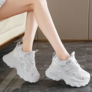 Trendy Y2K <strong>Glitter</strong> Chunky Platform Sneakers <strong>Women</strong> Breathable Mesh Silver Tech Dad Shoes <strong>Trainers</strong> MOQ 1 - Product Image 4