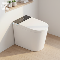 WC intelligent en céramique de petite taille, à commande à distance, avec affichage LED, siphon en S, siège chauffant, chasse automatique, montage au sol, fabrication sur mesure