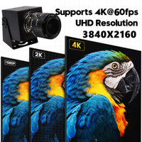 ELP 4K 60FPS USB 3.0 HD MI Çift Çıkışlı Ultra HD USB Kamera YUY2 1080p 60fps Web Kamerası, Endüstriyel Denetim için 2x Zoom Lensli