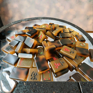 Fichas de Mahjong de Acrílico con Diseño de Caparazón de Tortuga, 4 Capas, Acabado Brillante, Antiarañazos, Grabadas, para 4 Jugadores - Product Image 3