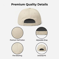 Casquette de baseball brodée 5 panneaux en coton bicolore beige et marine, avec logo personnalisé, pour adultes, idéale pour mariages et événements spéciaux, de Raleigh avec amour.