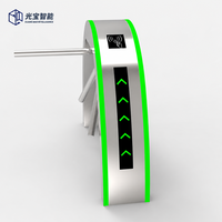 Portillon tripode RFID de contrôle d'accès, barrière piétonne à 3 bras de hauteur de taille avec indicateurs directionnels LED pour bureau