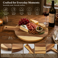 Planche à pizza en bois d'acacia en stock aux États-Unis, planche à découper en bois, planche à charcuterie pour pizzerias, supports vierges pour gravure laser