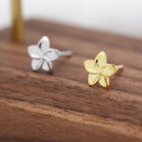 925 Sterling Silber Opal Hawaiian Plume ria Frangipani Blumen Ohr stecker