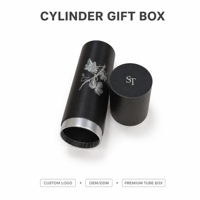 Boîte d'emballage de parfum cylindrique élégante, logo personnalisé, matériaux recyclés écologiques, tube rigide laminé mat estampé à chaud pour