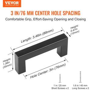 DB Wholesale Lot de 30 poignées d'armoire modernes en acier inoxydable 3 pouces/76mm au centre Design carré mince pour tiroirs de cuisine - Product Image 2