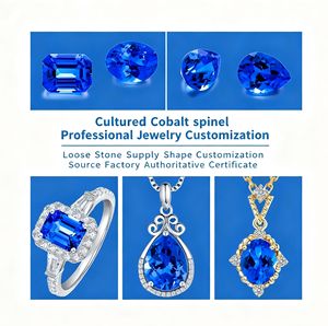 หินแซฟไฟร์ปลูกในห้องทดลองอัญมณีหลวมเครื่องประดับแซฟไฟร์สีน้ำเงินเข้มตามต้องการ - Product Image 4