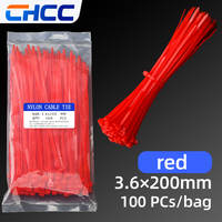 Bridas para cables de nailon 66 multicolor de 3.6*200mm, autoblocantes, de plástico, para gestión de cables, venta al por mayor de fábrica