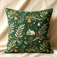 Housse de coussin en coton pur à imprimé floral vert, housse de coussin décorative personnalisée pour la décoration de canapé australien