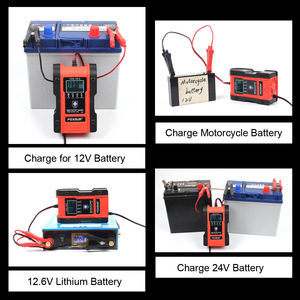 FOXSUR — chargeur intelligent automatique pour <span class=keywords><strong>batterie</strong></span> 12V 24V, entretien du réservoir, désulfeur pour GEL humide, AGM 12.6V, Lithium, LiFePO4 LiPo - Product Image 2