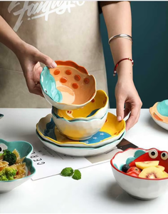 Cuenco de dinosaurio de dibujos animados, <span class=keywords><strong>vajilla</strong></span> saludable de <span class=keywords><strong>cerámica</strong></span>, ensaladera con personalidad, platos para niños, plato para aperitivos, <span class=keywords><strong>vajilla</strong></span>, juego de cena - Product Image 5