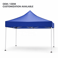 Tonnelle pliante 3x3m avec cadre en aluminium, toile Oxford 600D imperméable et anti-UV, impression de logo personnalisée pour la plage, le camping et les événements