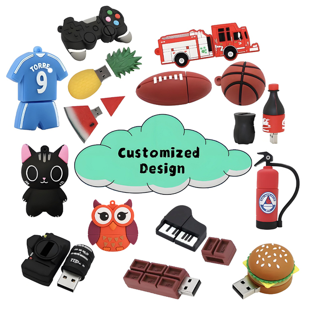 Customized PVC 3.0 128GB 64GB Flash Drive USB 2.0 Memory Stick 8GB 16GB 4GB 32GB 2GB 1G Zip Drive for Promotional Gifts Pendrive