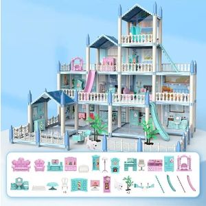 <span class=keywords><strong>Maison</strong></span> <span class=keywords><strong>de</strong></span> poupée à assembler soi-même, villa bleue, jouets, vente chaude - Product Image 5