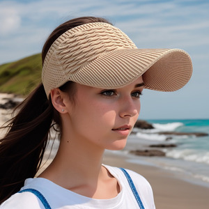 Chapeau d'été respirant en gros, casquette décontractée en tricot élastique, visière longue pour femme, idéale pour les sports de plein air et la plage - Product Image 1