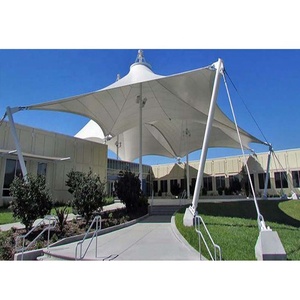 Auvent paysager stylisé en membrane tendue en PVDF/PVC résistant aux intempéries et anticorrosion pour structure en acier de sites touristiques - Product Image 6