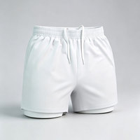 Pantalones Cortos Deportivos 2 en 1 para Hombre, con Cordón Ajustable, Diseño de Doble Capa, Color Sólido, Logotipo Personalizado