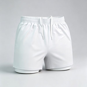 Short de course 2-en-1 pour homme POD avec cordon de serrage, design double couche élastique, bas de sport pour homme, short uni, logo personnalisé - Product Image 3
