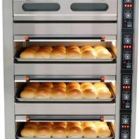 Four à pain et à pizza professionnel au gaz pour boulangerie, équipement de boulangerie pour cuisine commerciale, 4 niveaux, 16 plateaux