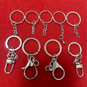 Llavero de acero inoxidable con mosquetón, anillo plano redondo, llaveros metálicos resistentes para accesorios de bricolaje - Product Image 4