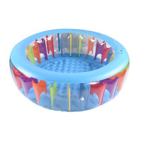 Piscine gonflable ronde arc-en-ciel pour enfants en PVC épaissi 160x160x50cm, double usage intérieur/extérieur, piscine à eau et jouet à balles pour enfants