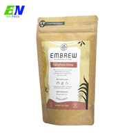 Emballage personnalisé en papier kraft compostable avec fermeture éclair, anti-odeur, impression en héliogravure, pour aliments de qualité alimentaire, MOQ 100 pièces