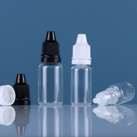 Botella Transparente de PET Reciclable a Prueba de Manipulación de 5ml, 10ml, 15ml, 30ml, 50ml con Puntas de Silicona y Anillo Antirrobo para Gotas Líquidas con Inserto Corto