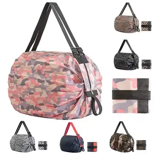 도매 접이식 대용량 여행 휴대용 쇼핑 가방 크리 에이 티브 디자인 강한 부하 베어링 두꺼운 패션 편리한 가방