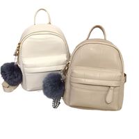 Tas Ransel Wanita Outdoor PU Model Messenger, Ritsleting, Bahan Poliester, Ringan, Portabel untuk Mahasiswa, Tahan Air